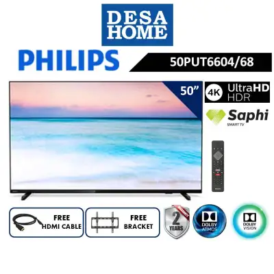 [FREE SHIPPING] Philips 50 Inch 4K Ultra HD UHD HDR SMART TV 50PUT6604 DVB-T2 DTTV IDTV MYTV Myfreeview Dolby Atmos Supported Dolby Vision( Replace 50PUT6002 / 50PUT6103 ) Supported Netflix Youtube