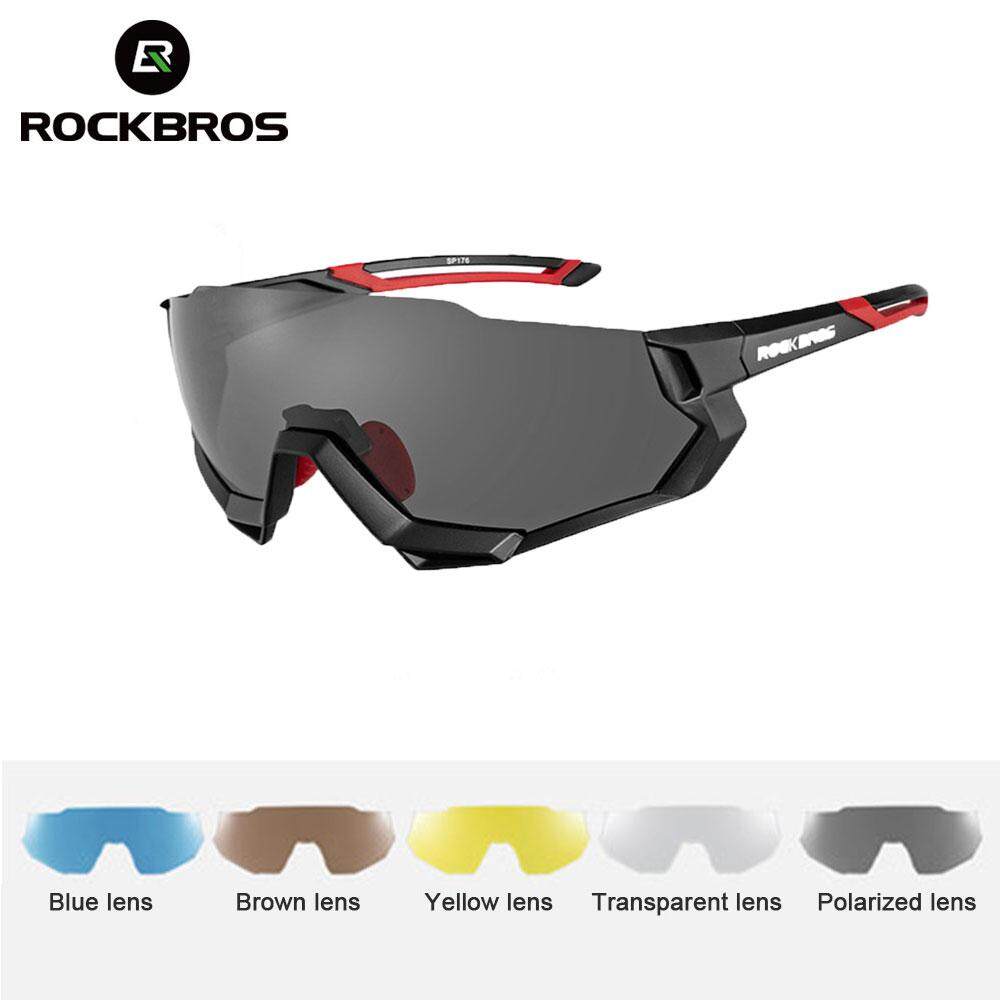 RockBros Polarized Cycling Glasses Half Frame Sports Sunglasses Goggles Black