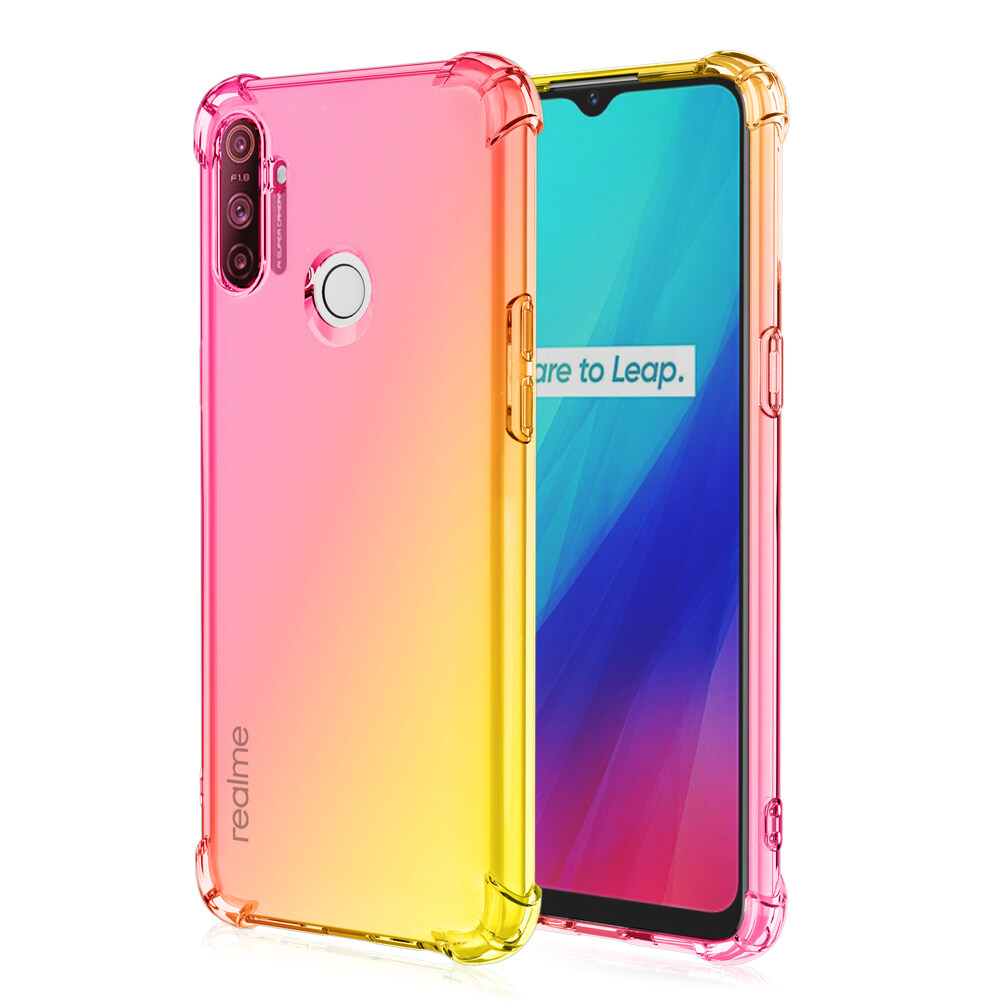 Cho OPPO Realme C3, Ốp Lưng Màu Chuyển Sắc Ốp Điện Thoại Silicon TPU Mềm, Túi Khí Nắp Lưng Ốp Chống Sốc