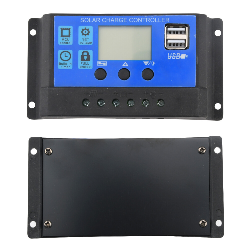 【READY】Aideepen Bộ Điều Chỉnh Sạc Pin Năng Lượng Mặt Trời 12V/24V 30A/20A/10A Bộ Điều Khiển Bảng Điều Khiển Năng Lượng Mặt Trời Màn Hình LCD Với Đầu Ra USB Kép Quản Lý Sạc PWM 3 Pha Hoàn Chỉnh