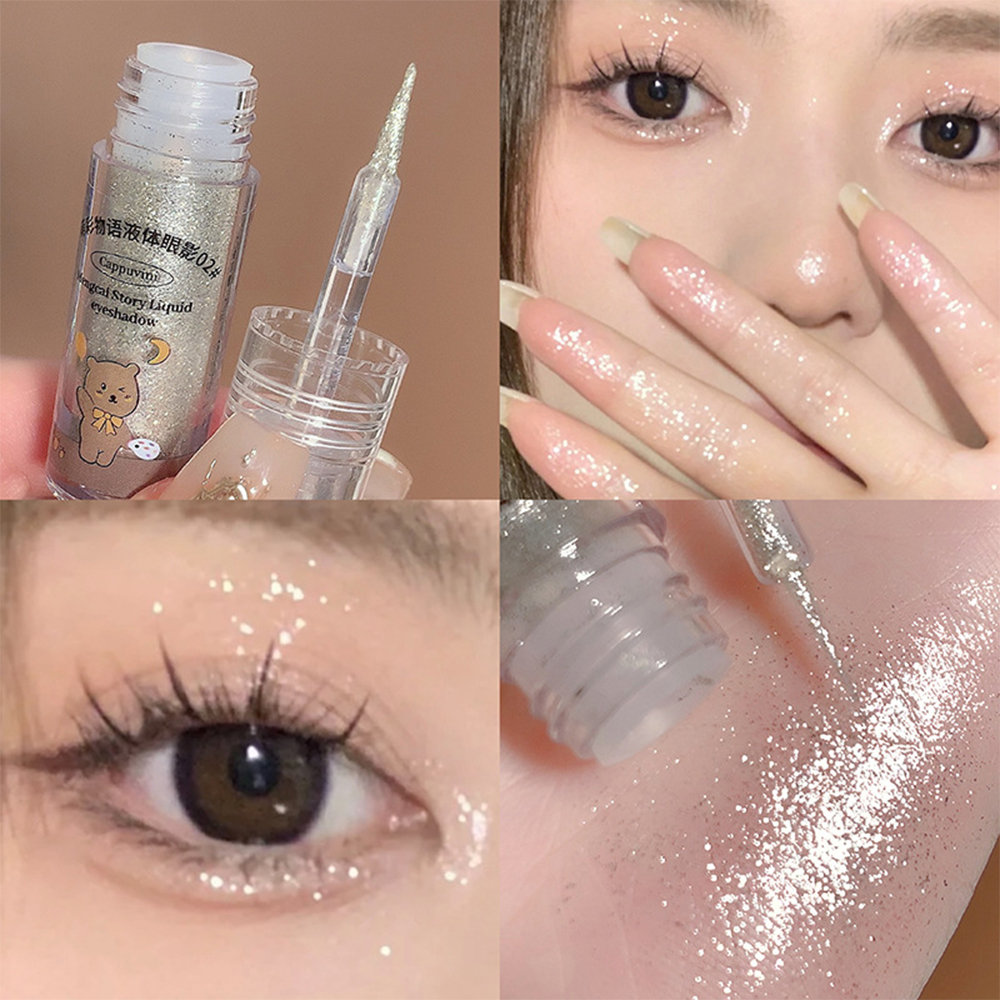 Dorisna long lanh chất lỏng bóng mắt Pearlescent Sequins Phấn mắt nằm tằm Kim Cương Trang điểm mắt không thấm nước mỹ phẩm