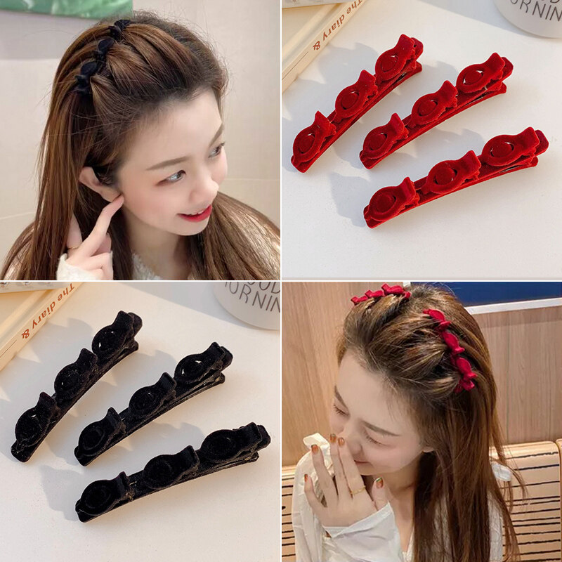 Kẹp Tóc Bện PINK EMPRESS 9.5Cm Kẹp Tóc Mái Năm Mới Dễ Thương Cho Bé Gái-INTL