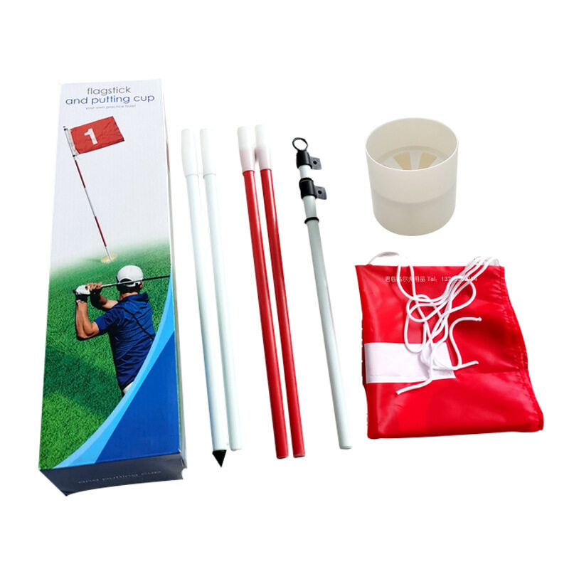 Golf Lỗ Cực Cup Cờ Stick 5 Phần Golf Đưa Màu Xanh Lá Cây Flagstick Cờ Golf Flagpole Golf Lỗ Golf Thiết Bị Đào Tạo