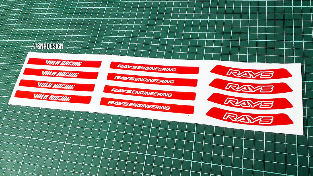 thumbnail interactive-video image 1 of Volk Racing CE28 Club Racing II Black Edition Vinyl Sticker – Red Graphic, #R067 1 of 5