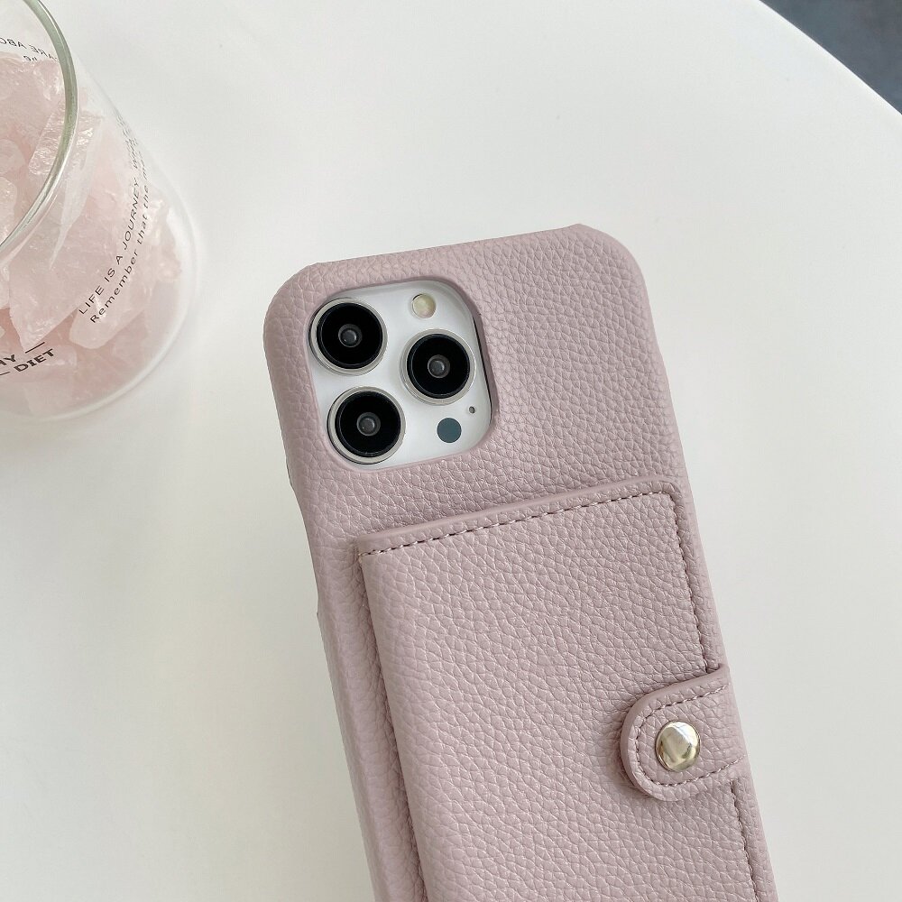 Cho iPhone 16 Pro Max 15 Pro Max 14 Pro Max 13 Pro max 11 PRO iPhone 12 Pro 13 Mini XR XS Max x 8 7 cộng với bìa Silicone mềm mại cao cấp dây dây đeo dạng xích Crossbody Slim Bìa đồ đựng thẻ bằng da Ví vỏ điện thoại Túi mỹ phẩm trường hợp
