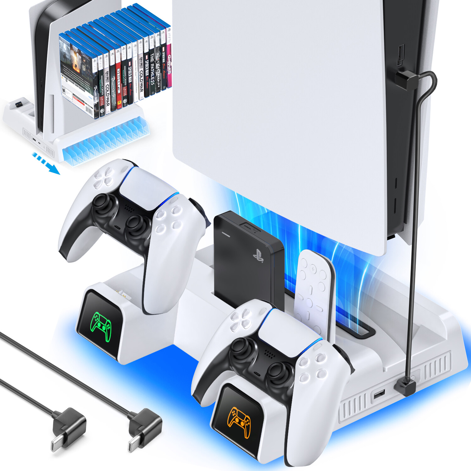 OIVO PS5 Stand with Cooling Fan, PS5 Cooling Station with Upgraded 3