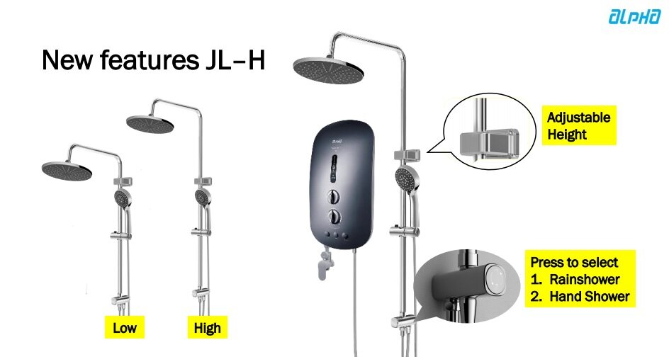 New Upgrade Gen 11 9 Rain Shower u0026 Hand Shower] Alpha Water Heater Smart  18I Plus Inverter DC pump Rain Shower White | Lazada