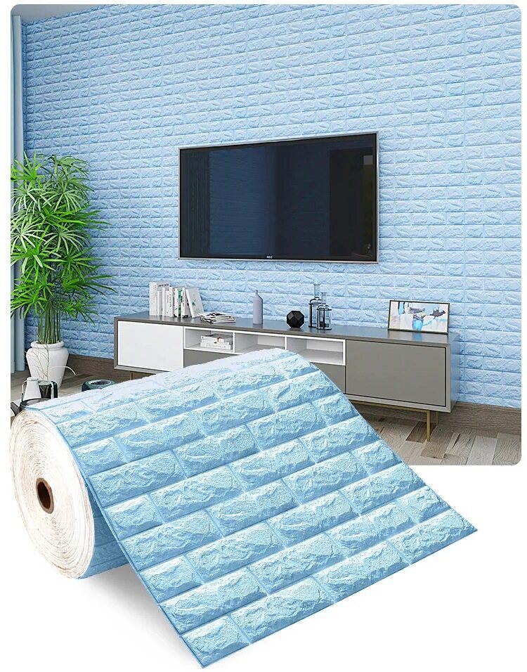 5m/10mx70cm 3D Brick Textured Wall Sticker Foam Wallpaper Waterproof