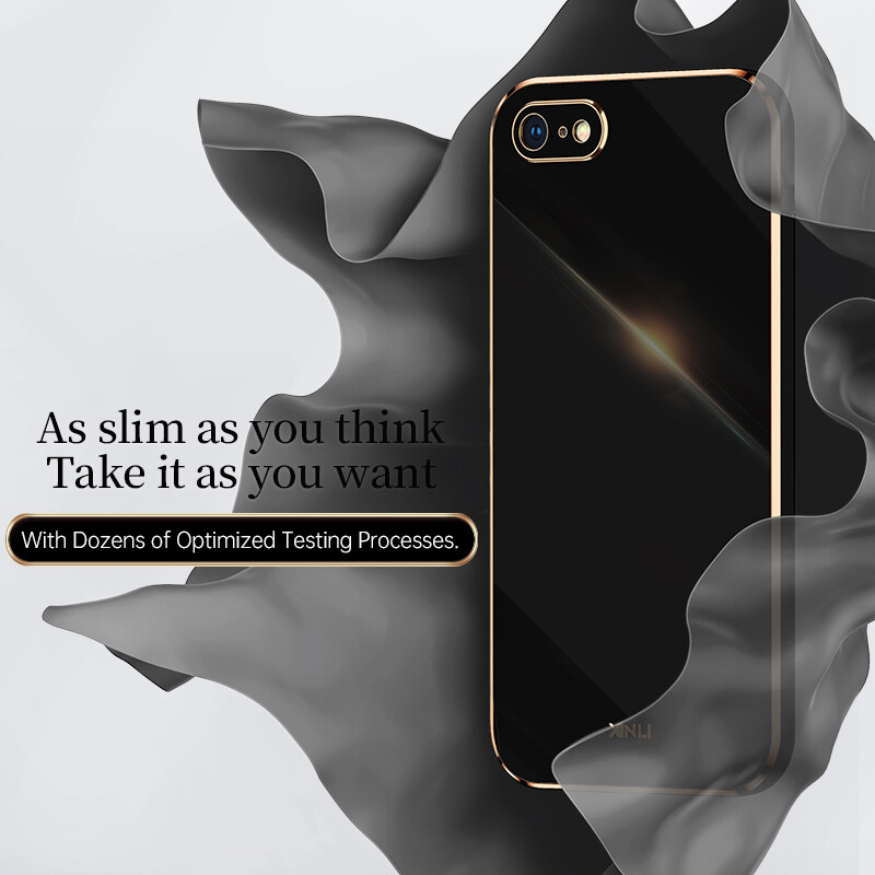 LANLIN For iPhone 6 6s iPhone 6 Plus 6s Plus Phone Case 6D Plating Soft Casing Silicone Square Frame Shiny Bling Back Cover For iPhone 6 Plus/iPhone 6 Case