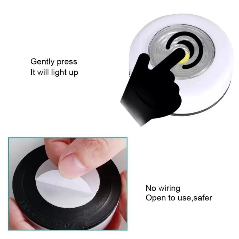 3 Chiếc Đèn LED COB Dưới Tủ Có Miếng Dán Dính Đèn Tường Không Dây Đèn Ngủ Tủ Ngăn Kéo Tủ Chén Phòng Ngủ Nhà Bếp