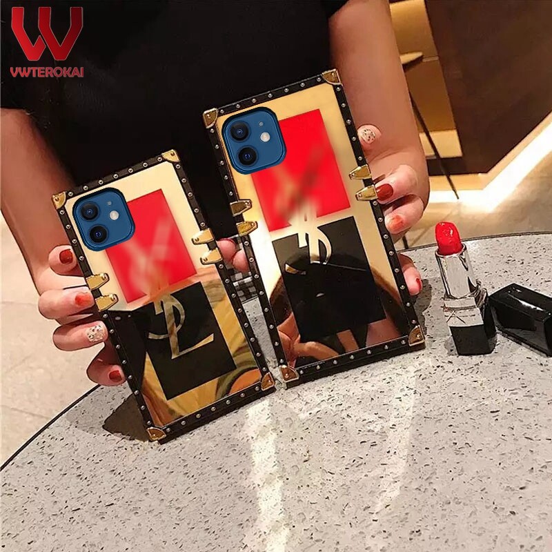 For Apple iphone 15 pro max 15 plus iPhone 12 Pro Max Iphone 13 Pro Max 11 Pro Max 7 Plus 8 Plus 6S Plus 6 Plus XR XS Max X Fashion Luxury Style  Retro PU Leather Phone Case Square Frame Back Cover