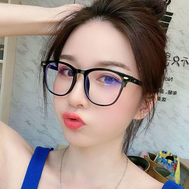 WUFANG Kính Mắt Trang Trí Thời Trang Cho Nam Nữ Kính Mắt Quang Học Bảo Vệ Mắt Phong Cách Hàn Quốc Chống Ánh Sáng Xanh PC Gọng Trơn 1 Chiếc