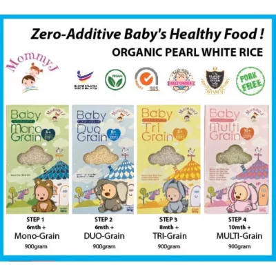 Mommy J Baby Organic Nutrition Rice 900g [Step 1/ 2/ 3/ 4 / 5 ] Beras Bayi Beras Organik