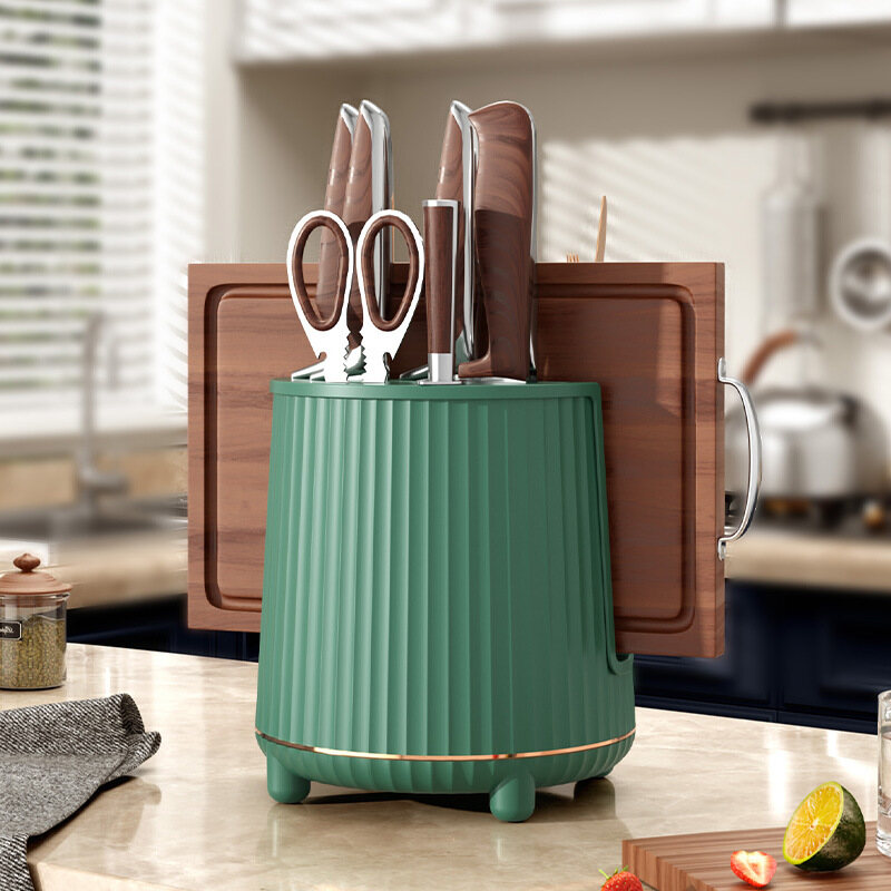 Household knife rack kitchen rack chopping board chopping board storage shelf multi-function rotating chopsticks spoon cage chopsticks knife stand