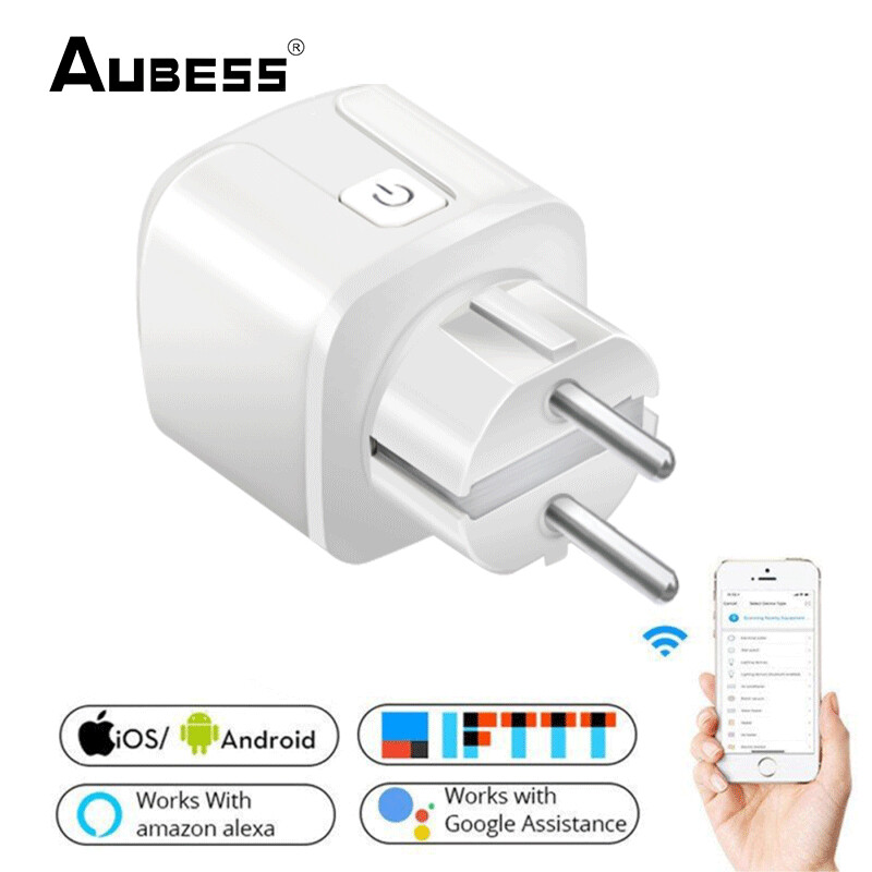Burstore 【Thanh Toán Khi Nhận Hàng/Hàng Có Sẵn】ổ Cắm Từ Xa Không Dây WIFI Phích Cắm EU Chất Lượng Cao Phích Cắm Hẹn Giờ Thông Minh 100-240V 16A Điều Khiển Bằng Giọng Nói Ổ Cắm Điện Thông Minh PC Chống Cháy Tại Nhà EU Thống Kê Điện Với Alexa