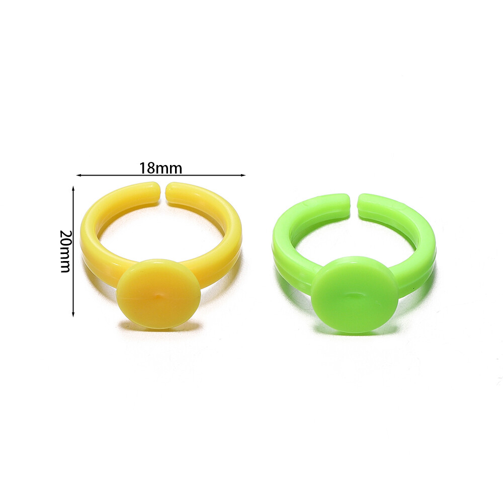 T. kunkka 20 cái/túi 18mm nhựa màu Vòng cơ sở cho tự làm trang sức nhẫn