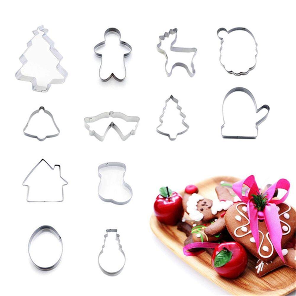 11 Style Christmas Stainless Steel Cake Cookie Cutter Mold Baking Pastry Tools
