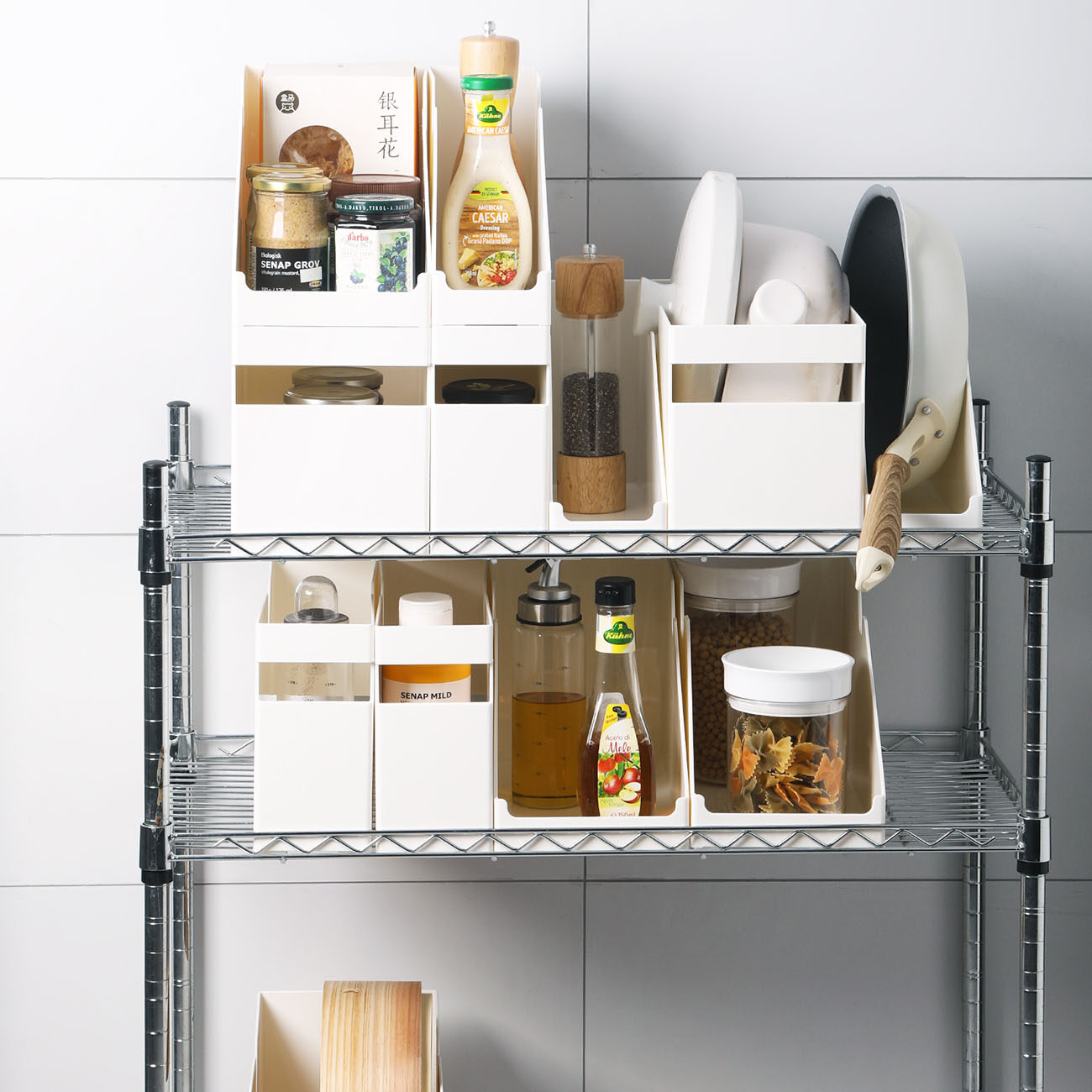 Homenhome Storage Box Sundries Sorting Shelf Multifunctional Organizer for Kitchen and Desktop