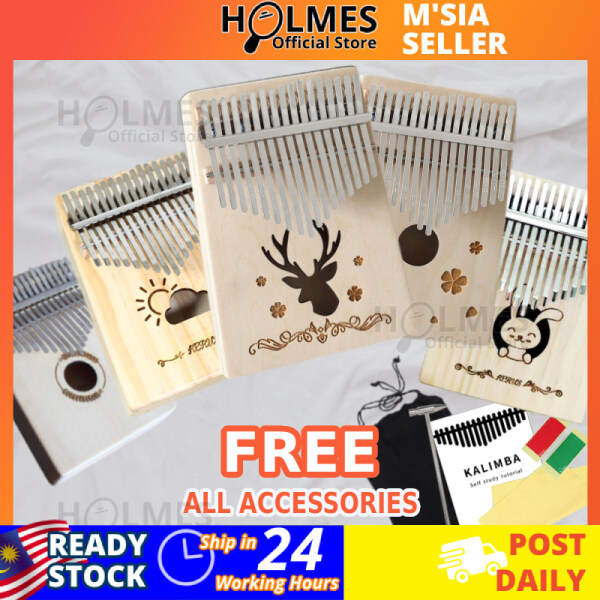 Ship from Perak Holmes Kalimba 17 Keys Thumb Piano Acoustic Finger Piano Music Instrument Mahogany Wood Free Tuner Sticker Malaysia