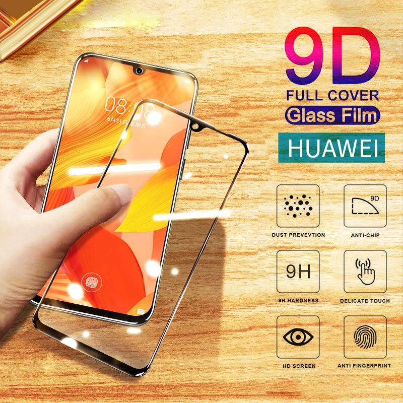 Ybd 9d anti scratch film tempered glass for huawei p30 lite p20 pro p20 lite p40 p30 p20 edge fully coverage protective screen protector