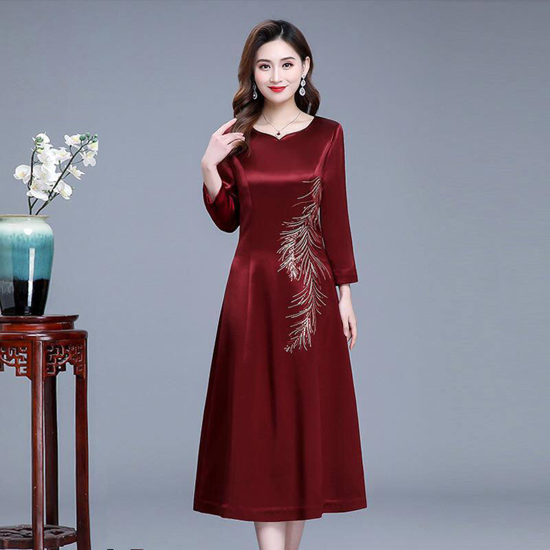 Participate in wedding high-end dress spring and summer noble mother-in-law happy mother-in-law wedding banquet mother dress wedding toast dress