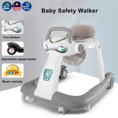 Baby safety walker multifunctional with music anti-o leg folding learn to walk children's walking aid