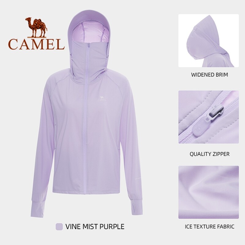 Camel women thin ice silk UPF50+ sunscreen jacket UV protection hiking jacket