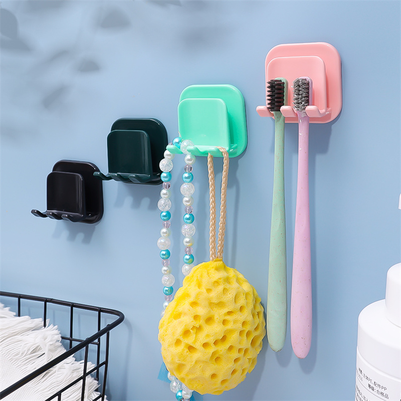 Wall Mounted Toothbrush Holder Punch-Free Cup Drying Rack Bathroom Space Saving Tooth Brush Storage Accessories