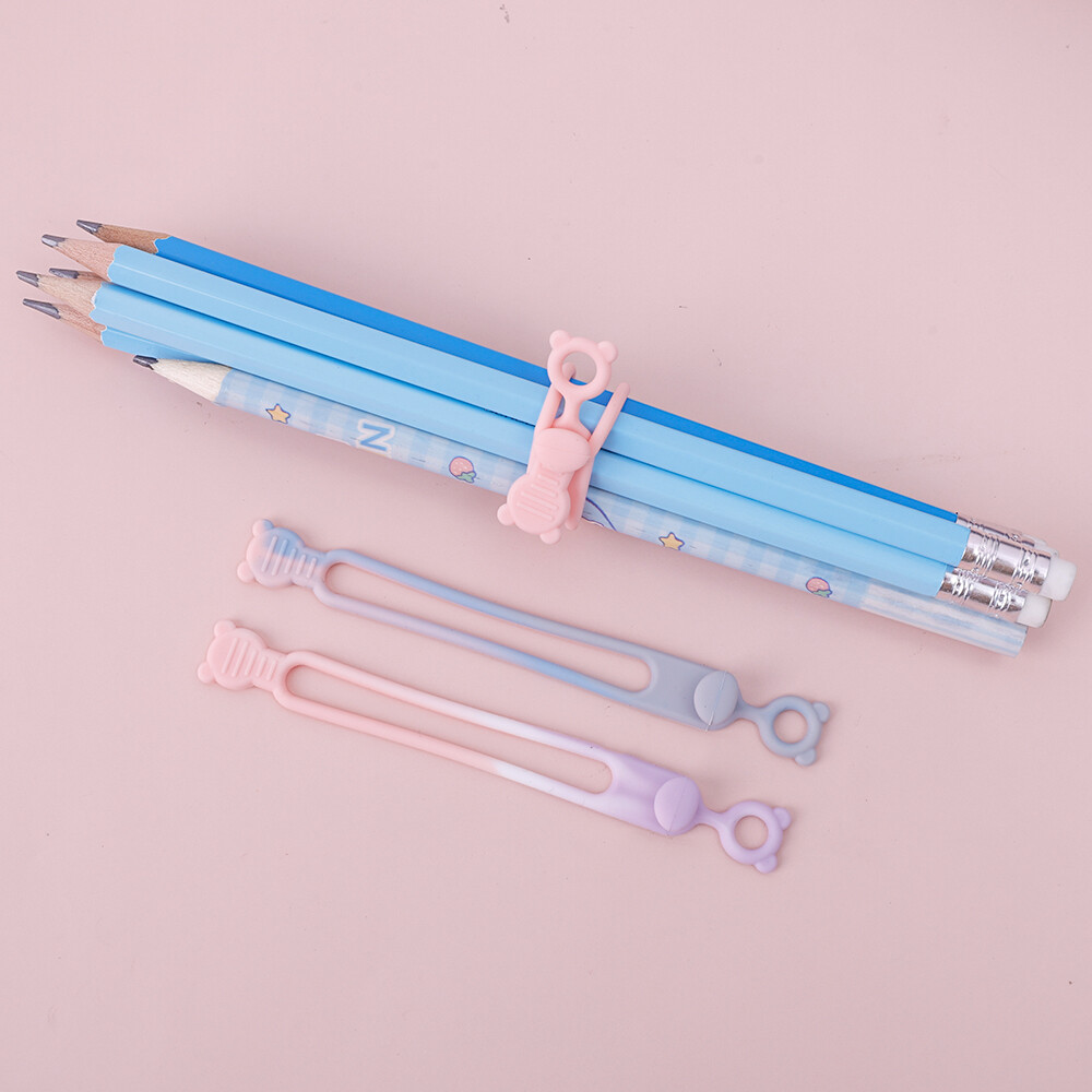 3Pcs Cable Ties Elastic Silicone Organizer Straps Reusable Headphone Cable Organizing Wire Winder