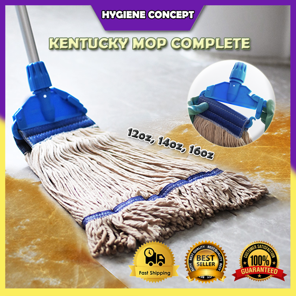 Kentucky Mop Complete with 4′ Aluminium Handle / LoopedEnd Floor Mop