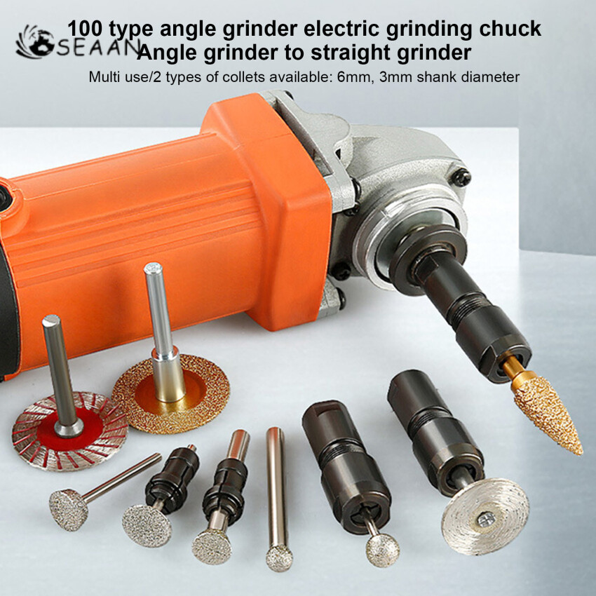 6/3mm Angle Grinder Modified Adapter To Straight Grinder Chuck For 100-Type Angle Grinder M10 Thread Grinding,Polishing,Cutting