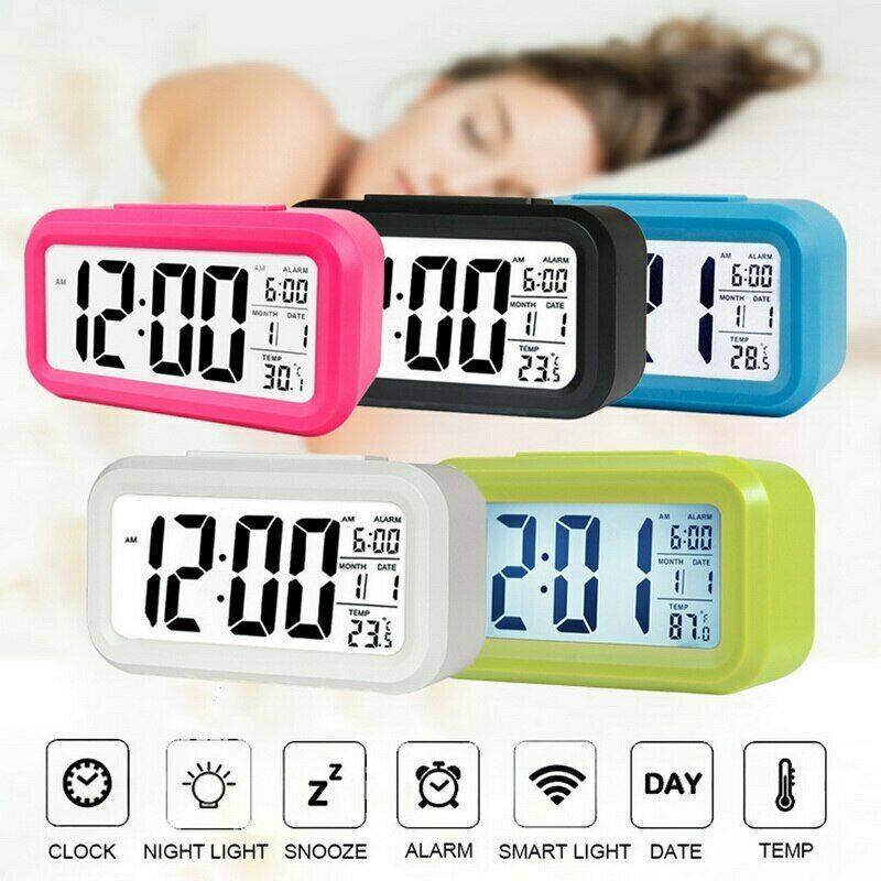 Agreestylelife Đèn Nền Kỹ Thuật Số Bảng Hiển Thị LED Đồng Hồ Báo Thức Báo Lại Nhiệt Kế Thời Gian Lịch Thức Dậy bán chạy