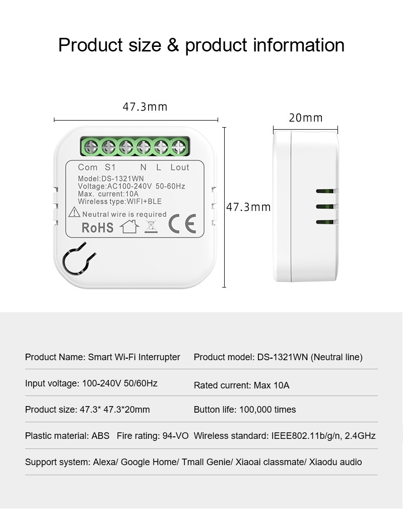 Công Tắc Thông Minh MINI Wifi Công Tắc Hẹn Giờ Không Dây Hỗ Trợ 2 Cách Hỗ Trợ Công Tắc Khác Nhau Tự Động Hóa Nhà