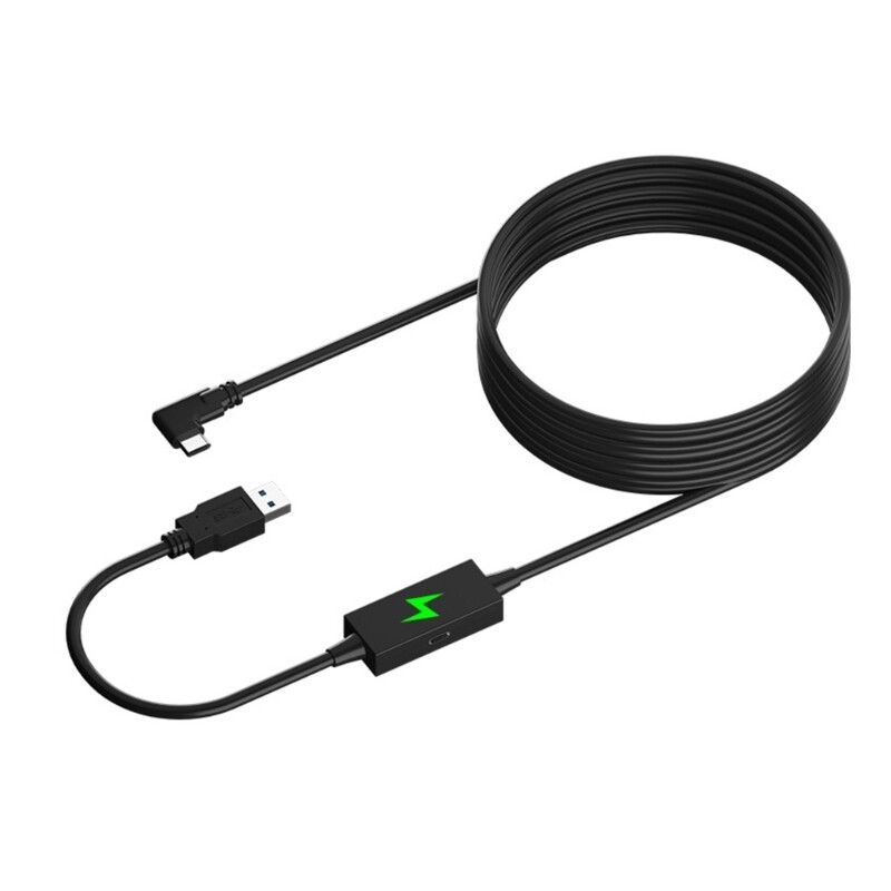 Cable high speed data transfer cord for quest 2/pico4/neo3/ quest pro vr headset right angle charge type c cable