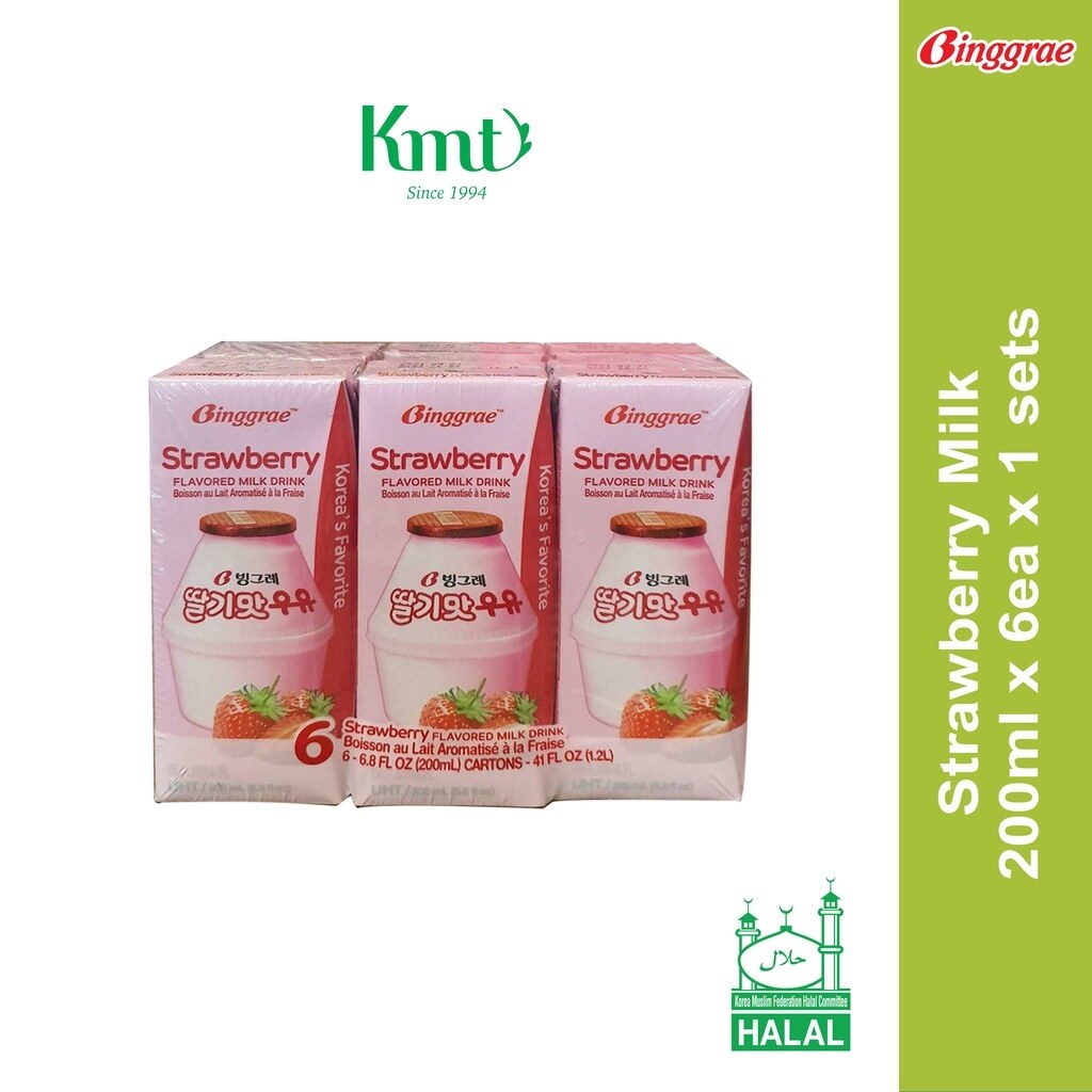 New Binggrae Strawberry Milk 200ml X 6 Exp Mar 2023 Lazada