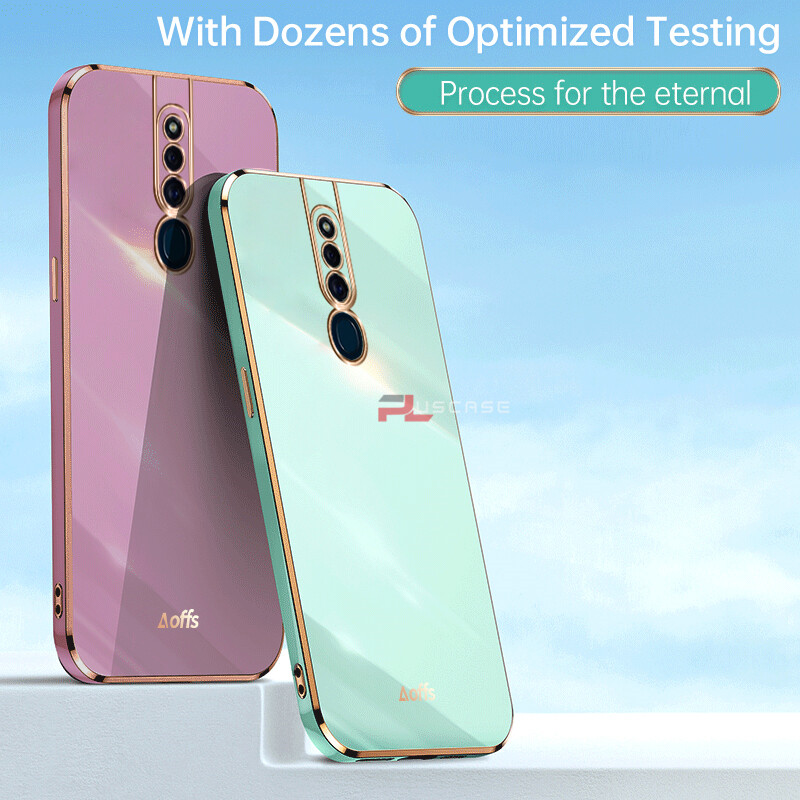 PlusCase for OPPO F11 Pro 6D Plating Soft Case Lens Protector Square Frame Silicone Glossy Shockproof Phone Back Cover