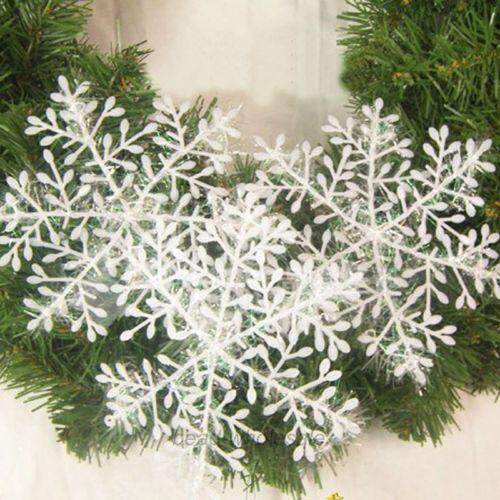 30pcs Christmas Three-dimensional Snowflake String  Christmas Party Snowflake Ornate Charms Tree Deco Christmas Tree Ornaments