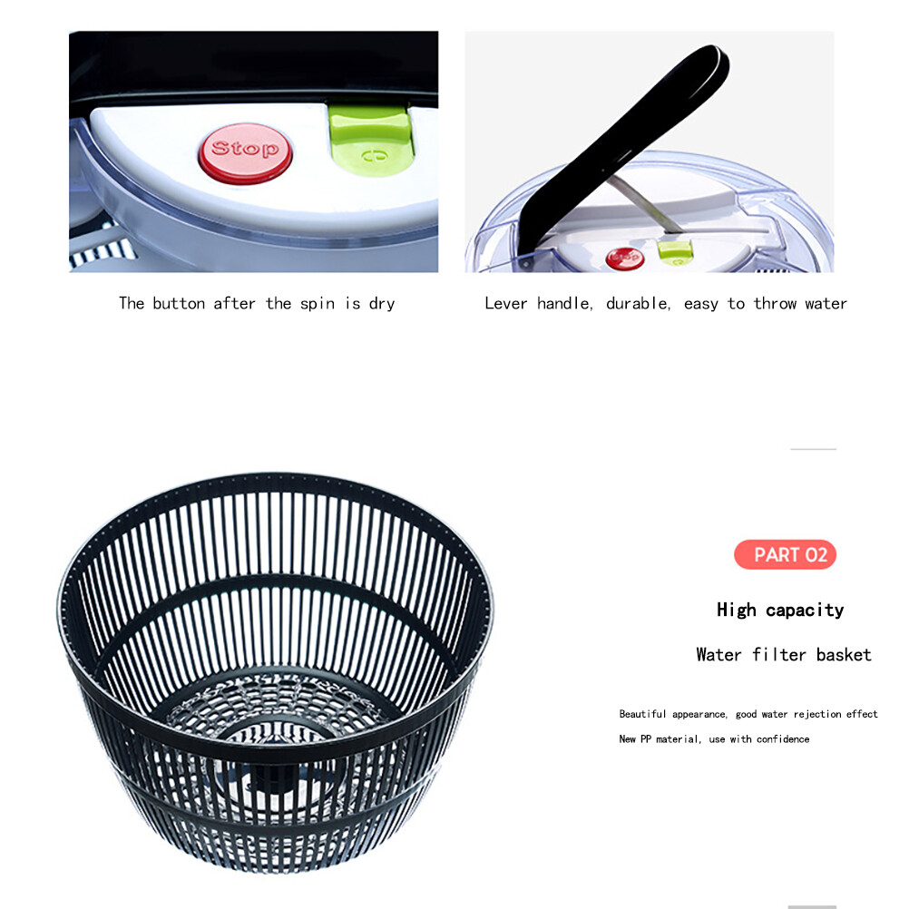 Con Quay Xà Lách Thủ Công Rổ Khử Nước Rau Củ Máy Rửa Rau Củ Nhà Bếp