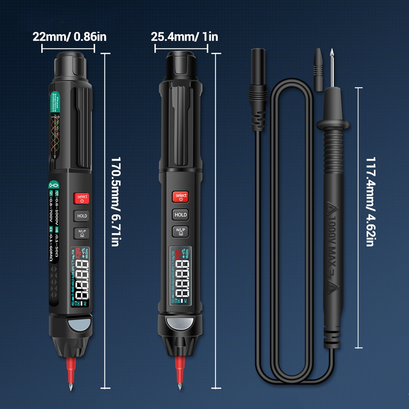 Đồng hồ đo điện vạn năng ANENG A3008 6000 số đếm màn hình LCD kỹ thuật số NCV - INTL