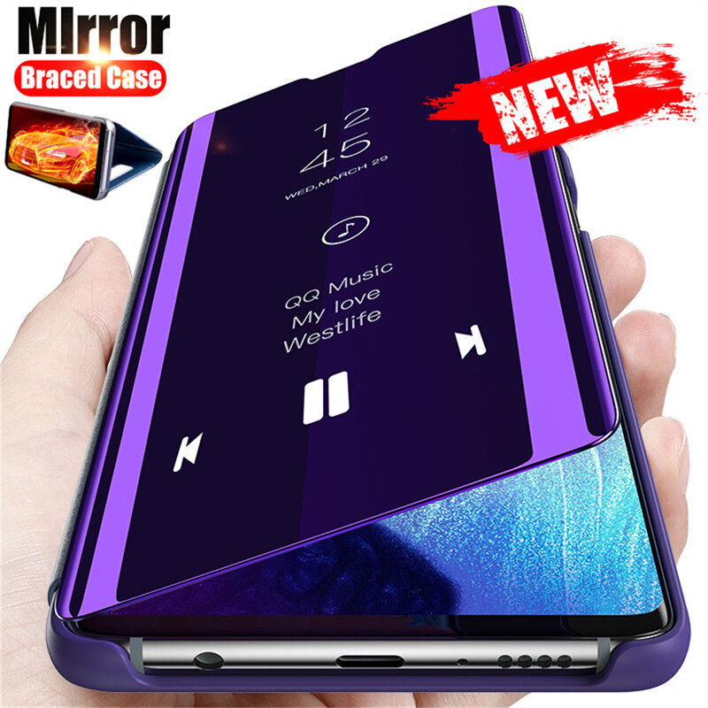 For Huawei Nova3 Nova4 Nova5 Nova5Pro Nova3i Nova5i Nova6 Nova6SE High-end Flip Mirror Bracket Mobile Phone Case for Huawei Nova7 Nova7SE Nova7Pro Leather Business Men Back Cover
