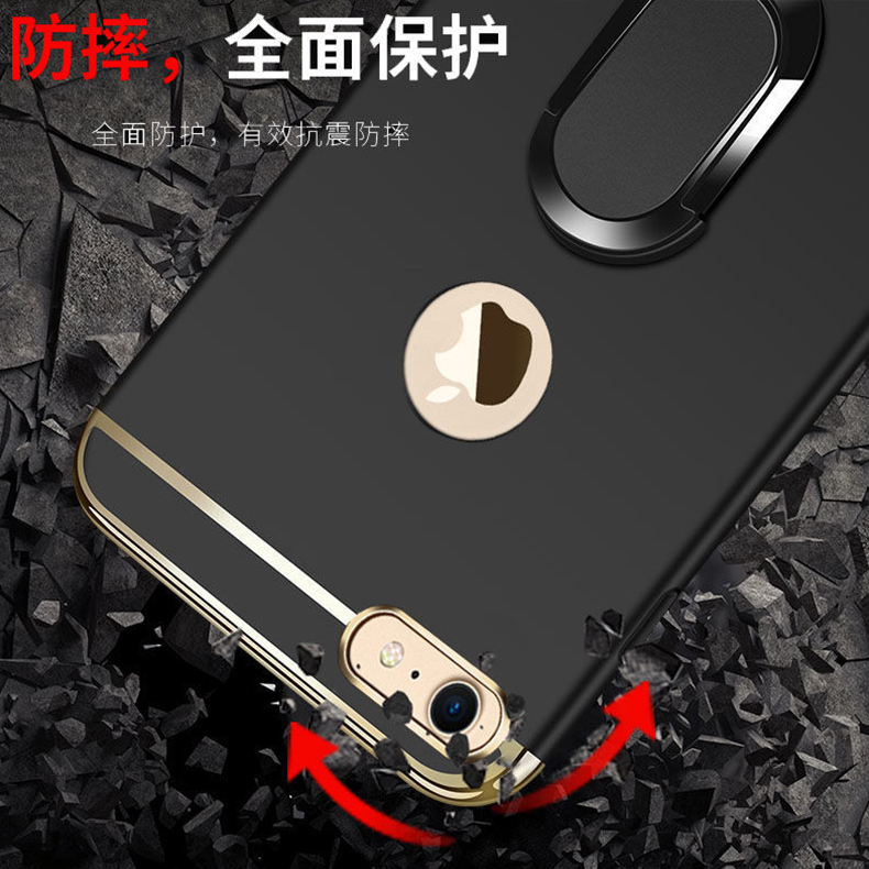 LIANPO For iPhone 7 iPhone 8 Phone Case Luxury 3 In 1 Matte Ultra Thin Anti-Scratch Shockproof Electroplated Frame Hard PC Back Cover For iPhone 7/iPhone 8 Case With Free Ring Stand Holder & String
