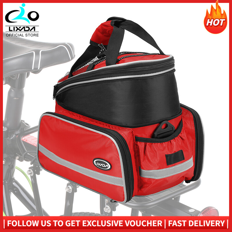 Lixada Waterproof Bicycle Rear Seat Bag Cycling Bike Trunk Bag Bike Pannier Bag Shoulder Bag with Rain Cover