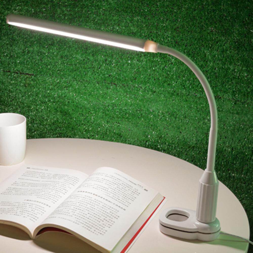 5W 24 LEDs Eye Protection Clamp Clip Light Table Lamp Stepless Dimmable Bendable USB Powered Touch Sensor Control Brightness Adjustable Flexible Lamp Desk Reading Working Studying
