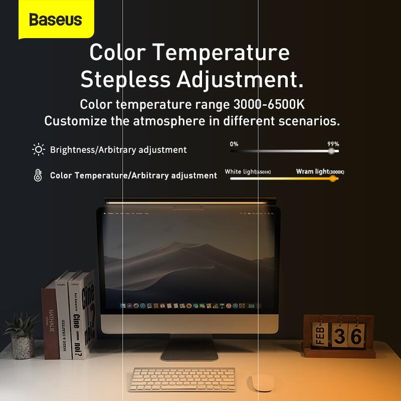 Baseus Computer Screen Light LED Desk Lamp Asymmetric Light Source Screen Hanging Light Screen Night Light For Reading Light Bar Table Lamp Office