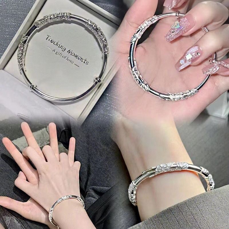 MIAOYA Fashion Jewelry Shop INS Trendy 2 Tier Metal Bracelet For Women Unisex Silver Color Accessories For Couples Valentines Day Gift
