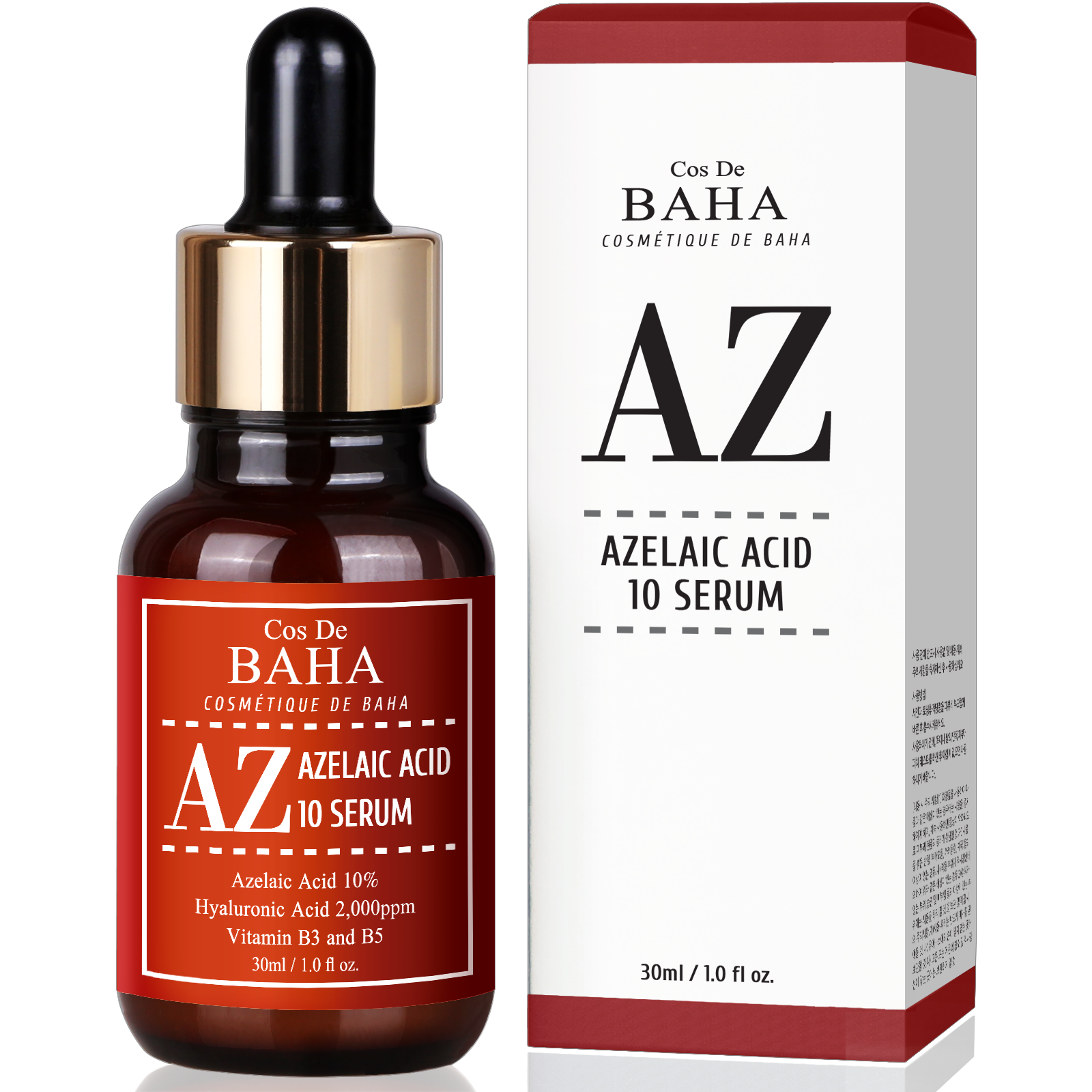 Cos DE BAHA Types of Azelaic Acid - Best Acne  Facial Serum(/Fast Rosacea Skin Care Product + Reduce