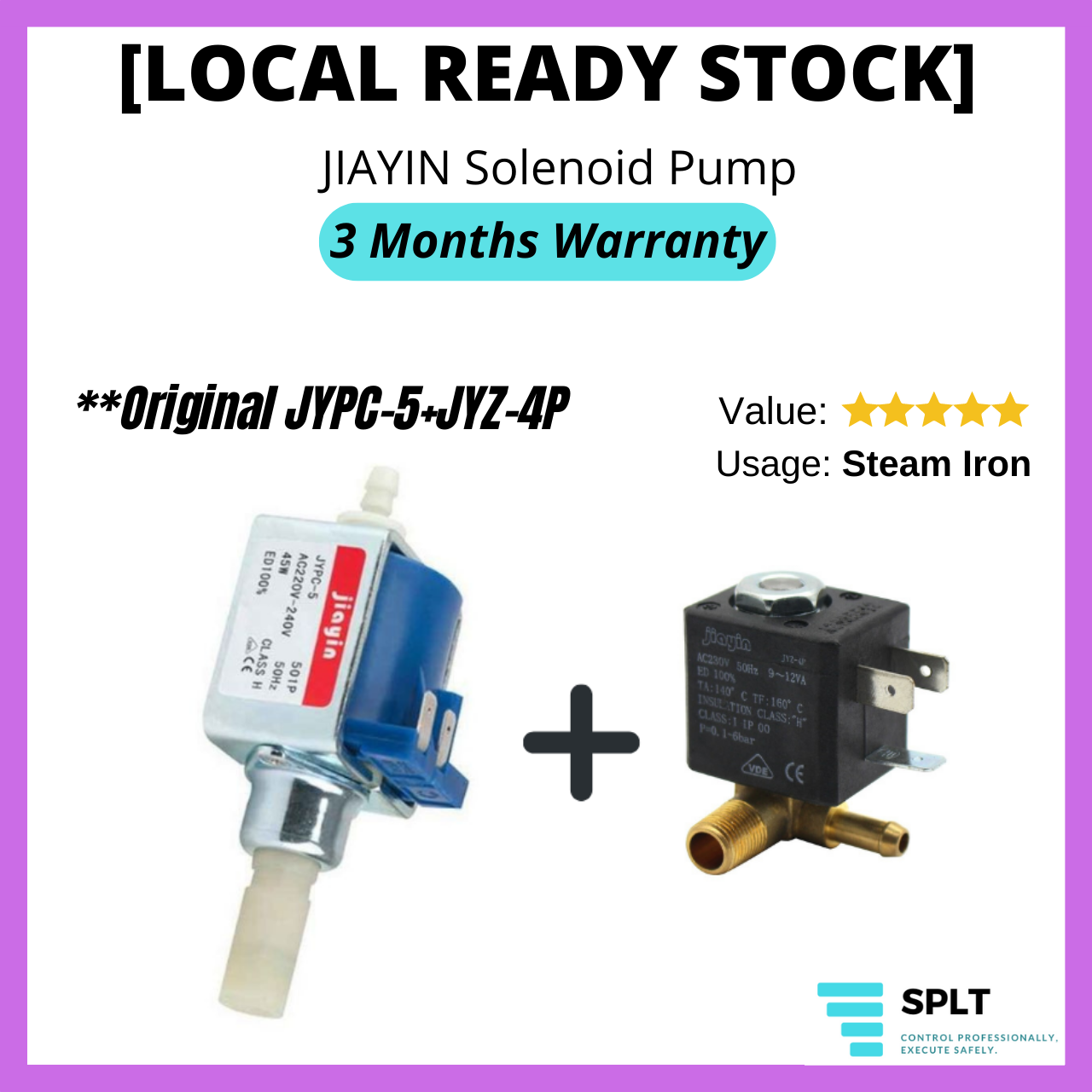 JIAYIN JYPC-5 Water Pump+Solenoid Valve JYZ-4P Set for Philips Steam ...