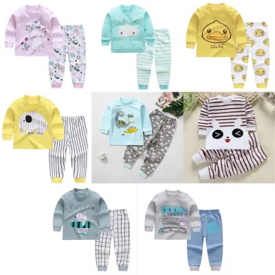 0-5Y Baby Kid Set Pajamas Shirt Pants Boy Girl Sleepwear