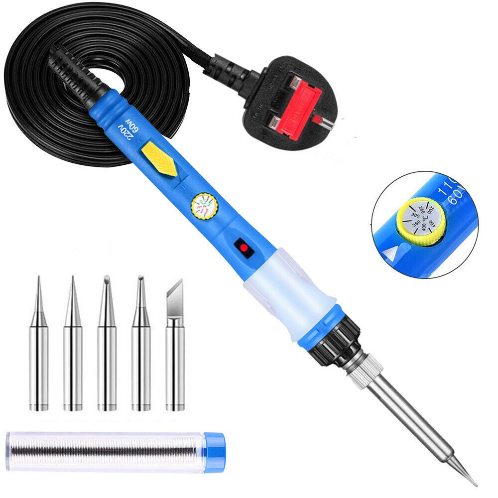 2023 NEW 60W Soldering Iron Electric Set Adjustable Temp Welding Tool Solder Wire Kit