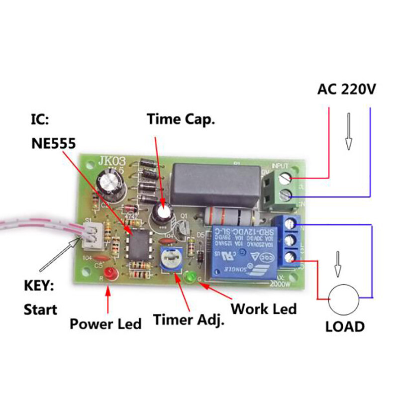 Ac 220v trigger delay switch turn on off board timer relay module plc adjustable